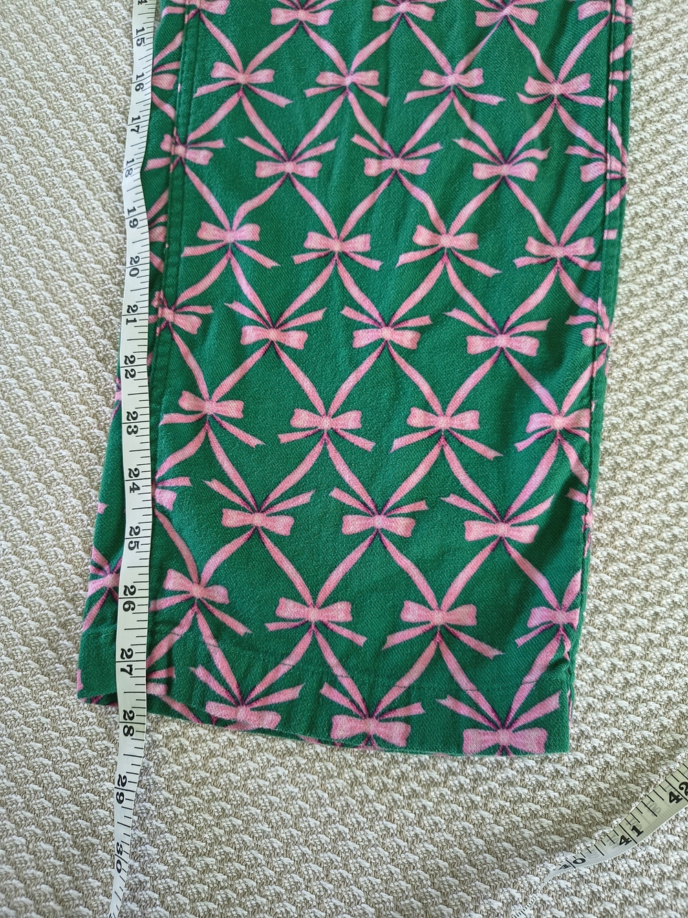 J. Crew Green and Pink Printed Pajama Pants - Picture 5 of 10